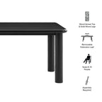 Table de salle à manger rectangulaire extensible en bois de chêne Alvia 86"-105"
