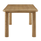 Table de salle à manger rectangulaire extensible en bois de chêne Alvia 86"-105"