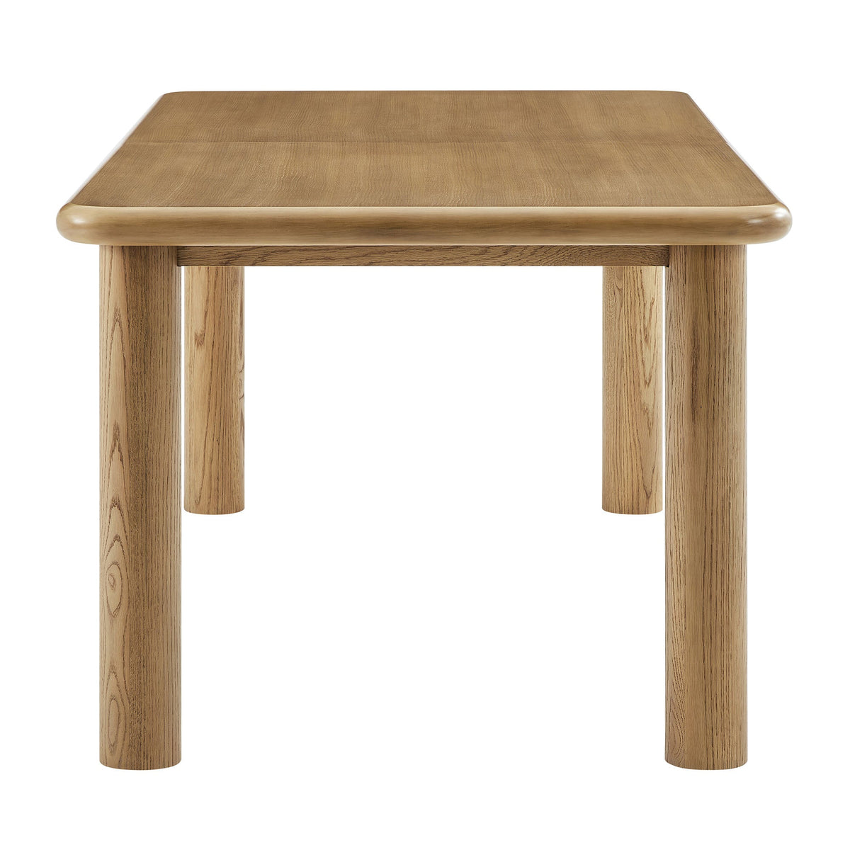 Table de salle à manger rectangulaire extensible en bois de chêne Alvia 86"-105"