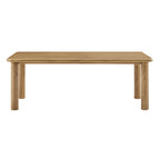 Table de salle à manger rectangulaire extensible en bois de chêne Alvia 86"-105"