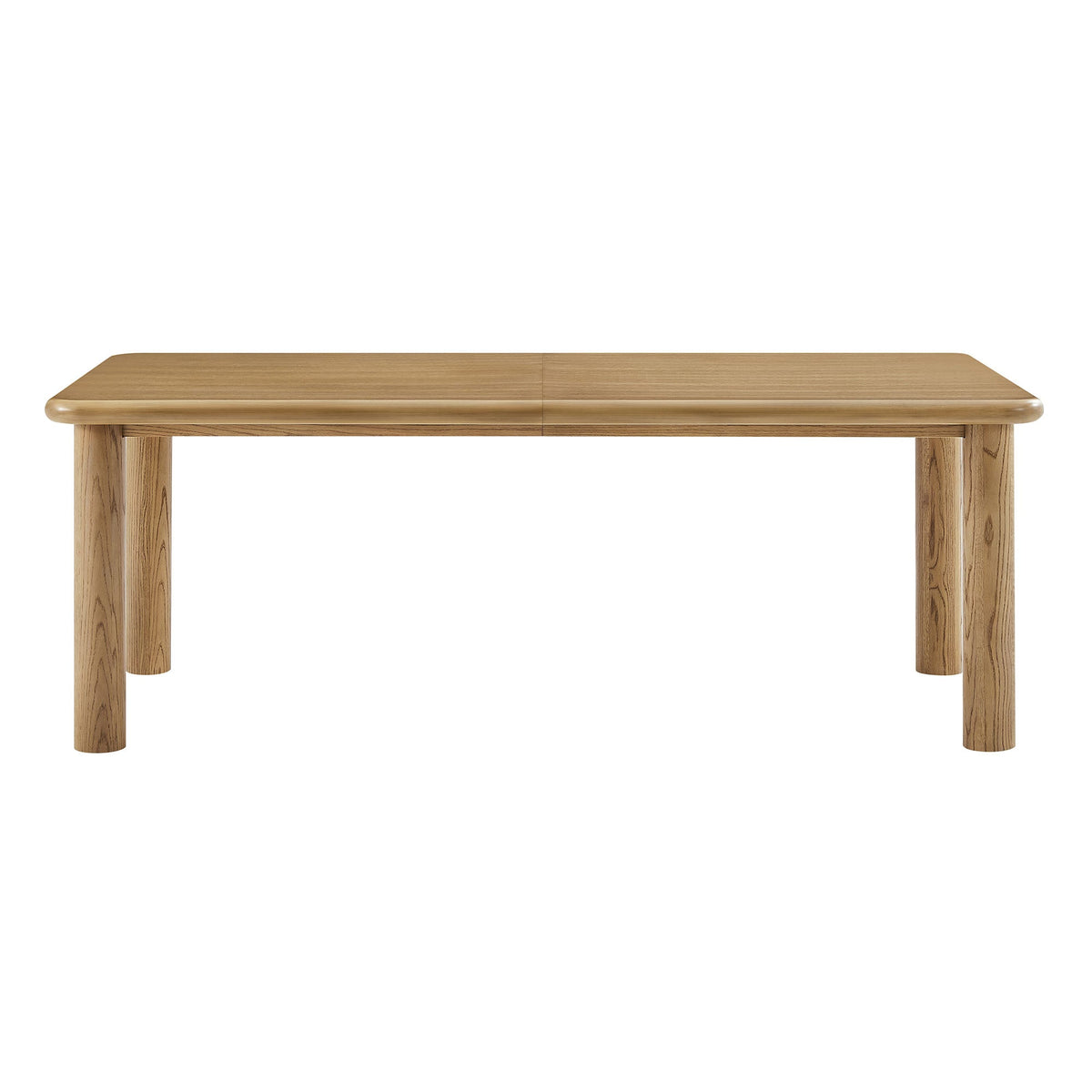 Table de salle à manger rectangulaire extensible en bois de chêne Alvia 86"-105"