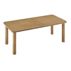 Table de salle à manger rectangulaire extensible en bois de chêne Alvia 86"-105"