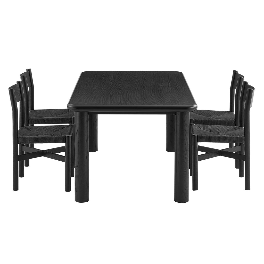 Ensemble table et chaises de salle à manger 5 pièces Alvia en bois de chêne