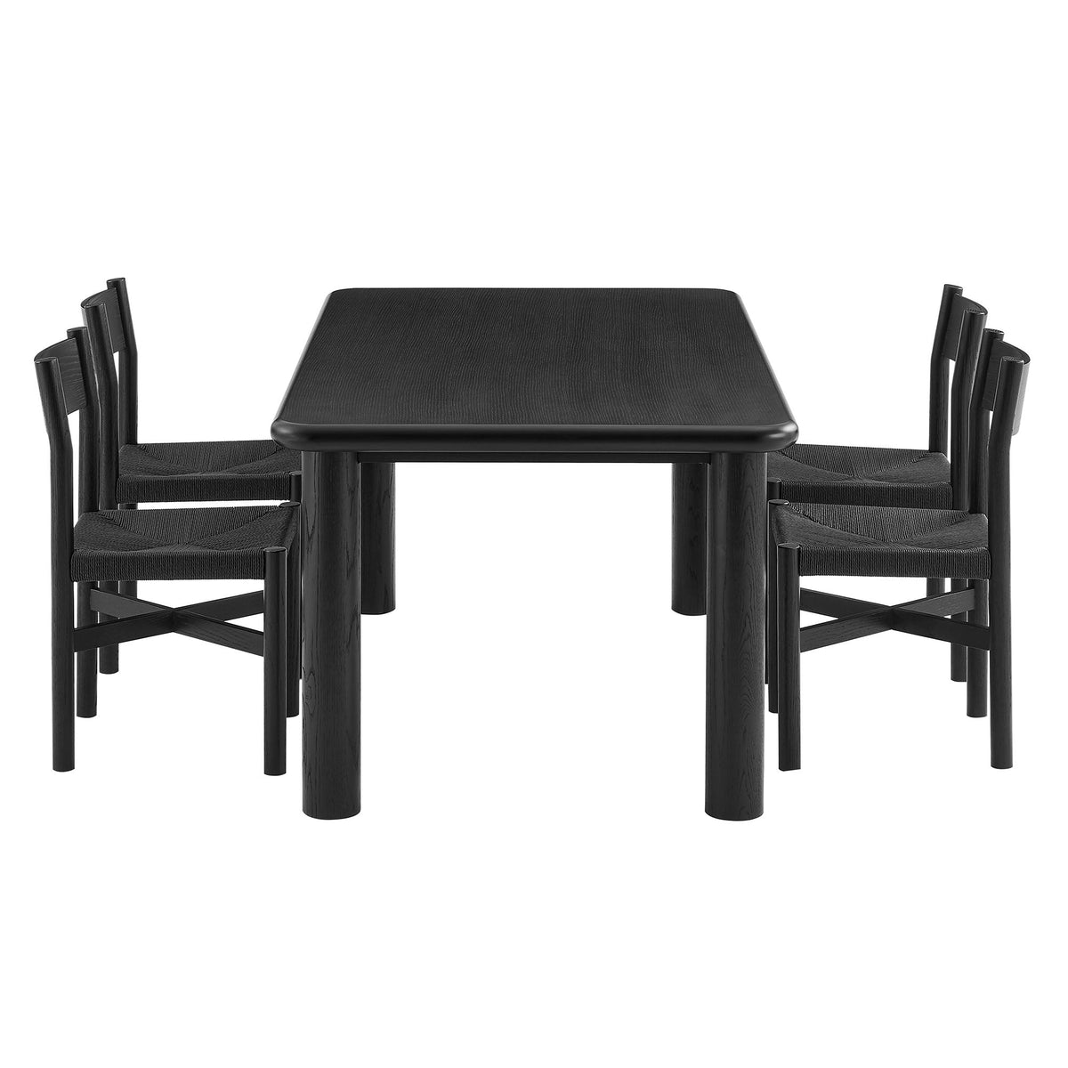 Ensemble table et chaises de salle à manger 5 pièces Alvia en bois de chêne