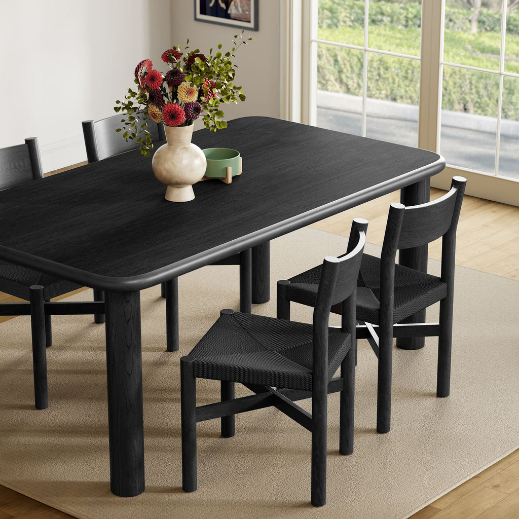 Ensemble table et chaises de salle à manger 5 pièces Alvia en bois de chêne