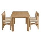 Ensemble table et chaises de salle à manger 5 pièces Alvia en bois de chêne