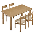 Ensemble table et chaises de salle à manger 5 pièces Alvia en bois de chêne