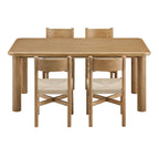 Ensemble table et chaises de salle à manger 5 pièces Alvia en bois de chêne