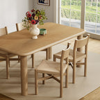 Ensemble table et chaises de salle à manger 5 pièces Alvia en bois de chêne