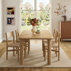 Ensemble table et chaises de salle à manger 5 pièces Alvia en bois de chêne