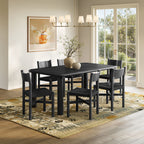 Ensemble table et chaises de salle à manger en bois de chêne Alvia, 7 pièces