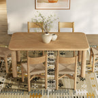 Ensemble table et chaises de salle à manger en bois de chêne Alvia, 7 pièces