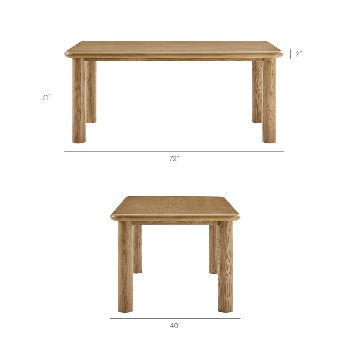 Ensemble table et chaises de salle à manger en bois de chêne Alvia, 7 pièces