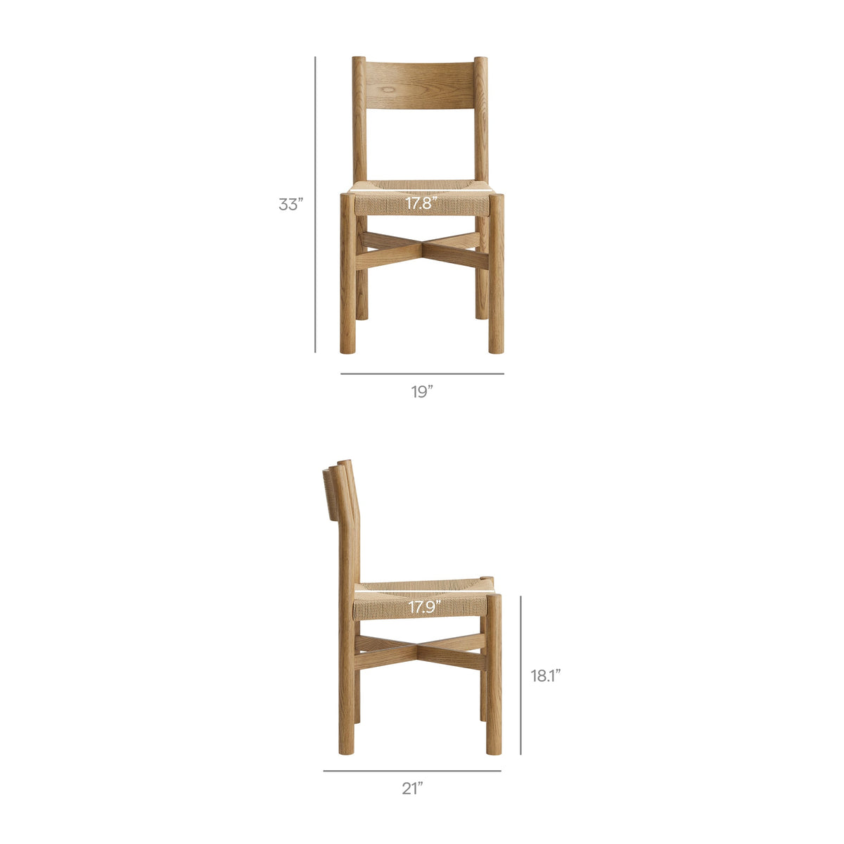Ensemble table et chaises de salle à manger en bois de chêne Alvia, 7 pièces