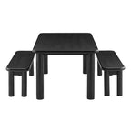 Ensemble table et bancs de salle à manger Alvia 3 pièces en bois de chêne