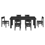 Ensemble de salle à manger Alvia 7 pièces avec table extensible et chaises en bois de chêne