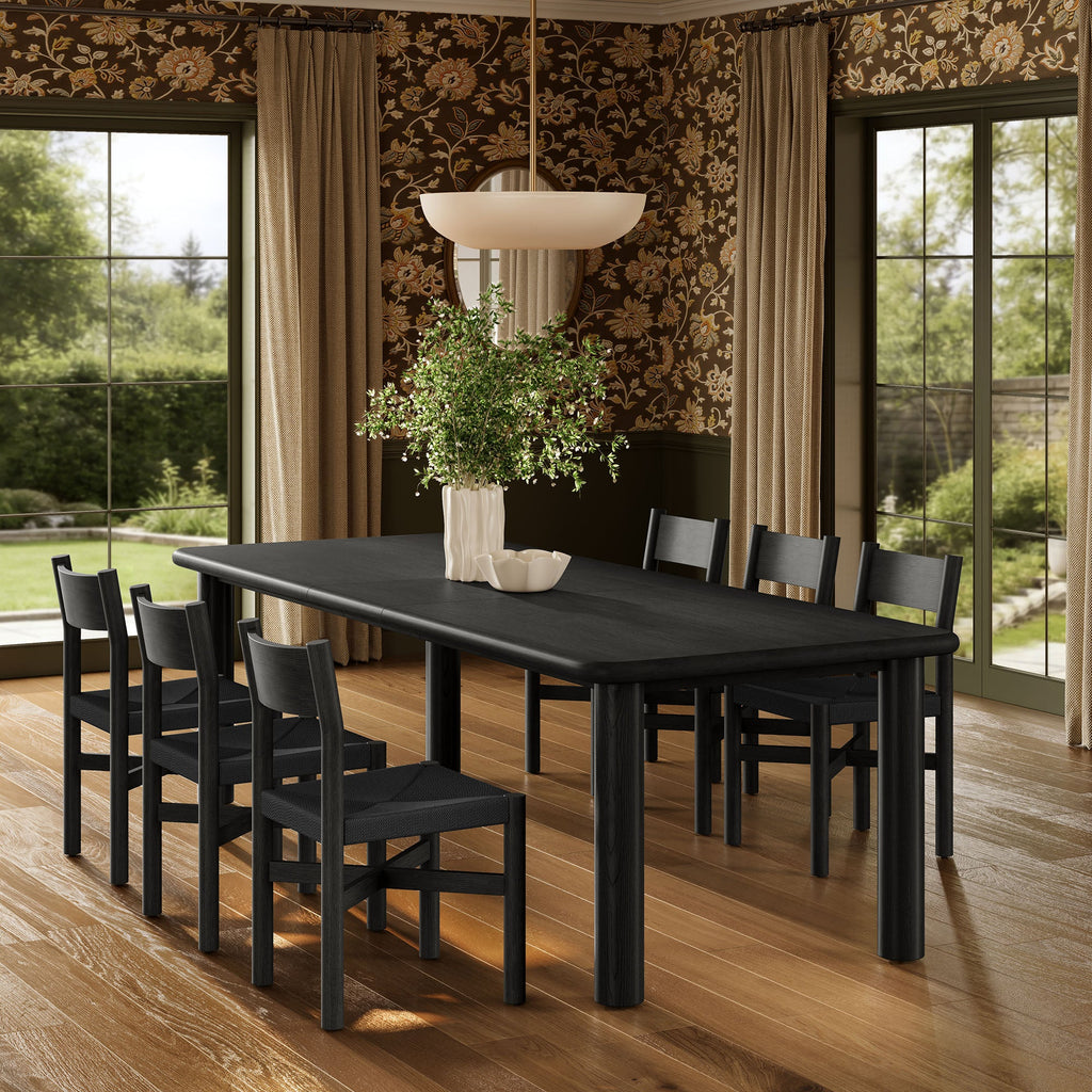 Ensemble de salle à manger Alvia 7 pièces avec table extensible et chaises en bois de chêne