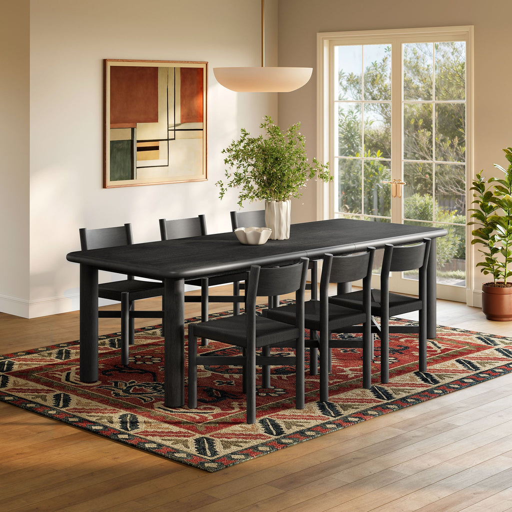 Ensemble de salle à manger Alvia 7 pièces avec table extensible et chaises en bois de chêne