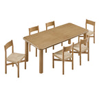 Ensemble de salle à manger Alvia 7 pièces avec table extensible et chaises en bois de chêne