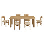 Ensemble de salle à manger Alvia 7 pièces avec table extensible et chaises en bois de chêne