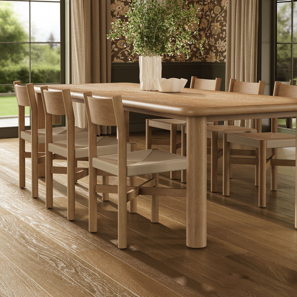Ensemble de salle à manger Alvia 7 pièces avec table extensible et chaises en bois de chêne