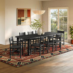 Ensemble table à manger extensible et chaises 9 pièces en bois de chêne Alvia