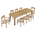 Ensemble table à manger extensible et chaises 9 pièces en bois de chêne Alvia
