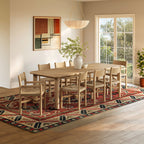 Ensemble table à manger extensible et chaises 9 pièces en bois de chêne Alvia