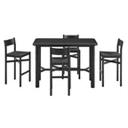 Ensemble Table de Bar Rectangulaire en Bois de Chêne et 4 Tabourets Alvia