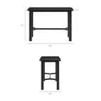 Ensemble Table de Bar Rectangulaire en Bois de Chêne et 4 Tabourets Alvia