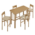 Ensemble Table de Bar Rectangulaire en Bois de Chêne et 4 Tabourets Alvia
