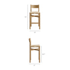 Ensemble Table de Bar Rectangulaire en Bois de Chêne et 4 Tabourets Alvia