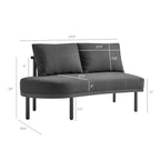 Canapé modulaire 2 places d'extérieur en aluminium Porta
