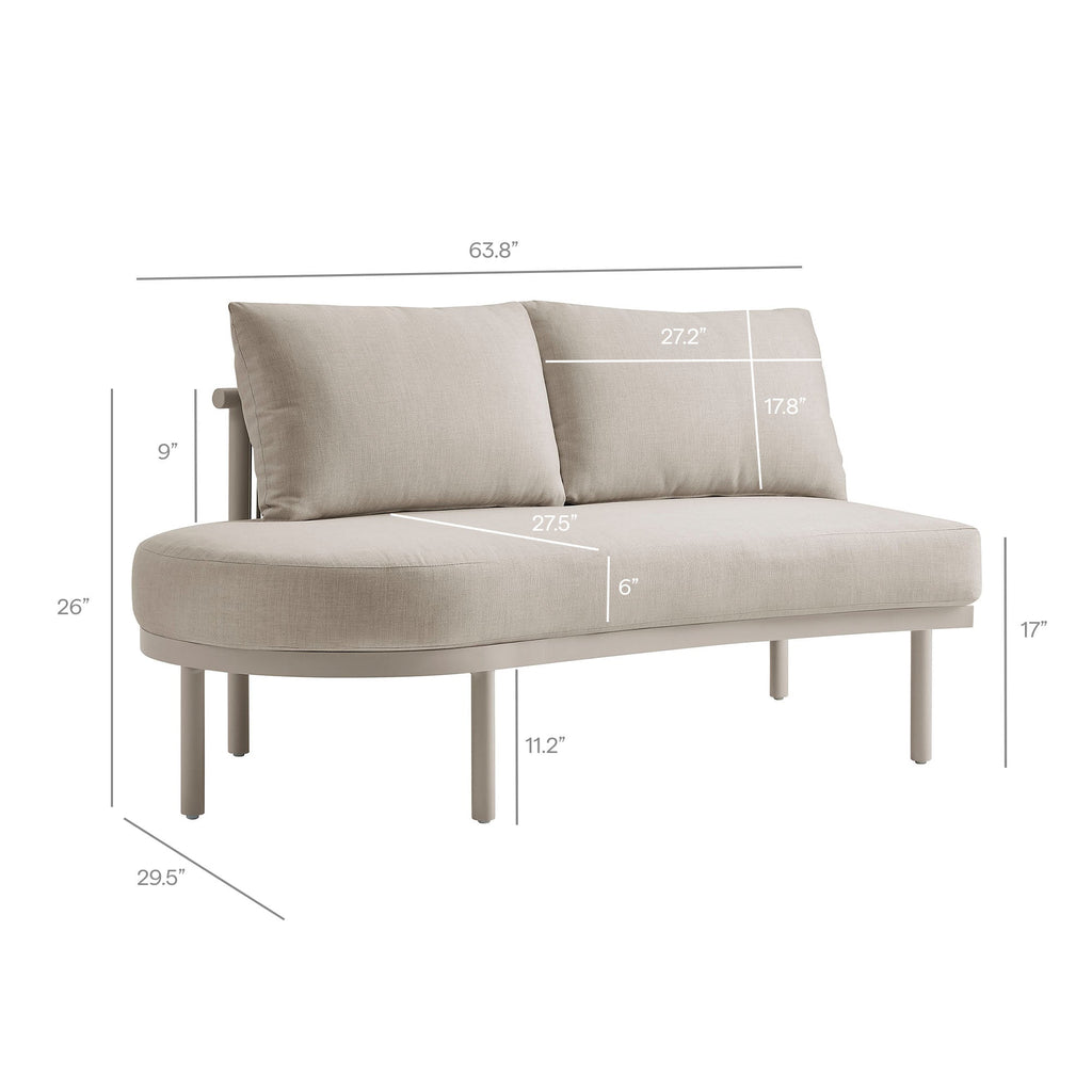 Canapé modulaire 2 places d'extérieur en aluminium Porta