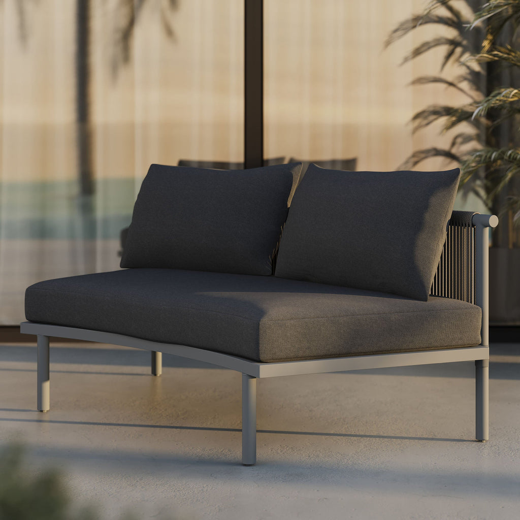 Élément modulaire extérieur en aluminium sans accoudoirs Porta
