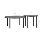 Ensemble de 2 tables basses gigognes en aluminium d'extérieur Porta