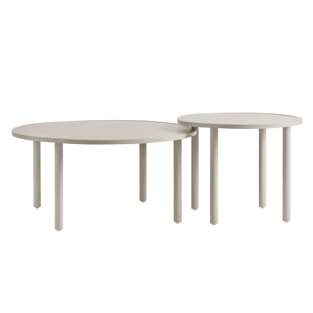 Ensemble de 2 tables basses gigognes en aluminium d'extérieur Porta