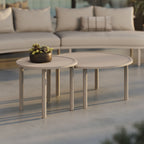 Ensemble de 2 tables basses gigognes en aluminium d'extérieur Porta