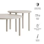 Ensemble de 2 tables basses gigognes en aluminium d'extérieur Porta