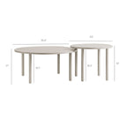 Ensemble de 2 tables basses gigognes en aluminium d'extérieur Porta