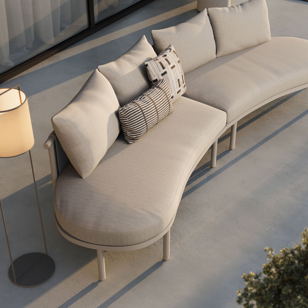 Canapé modulaire 2 places d'extérieur en aluminium Porta