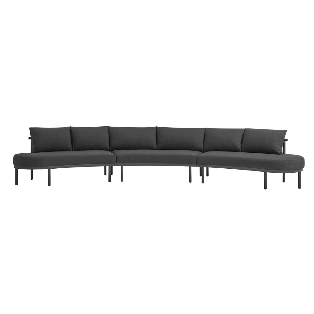 Canapé modulaire d'extérieur 3 pièces en aluminium Porta