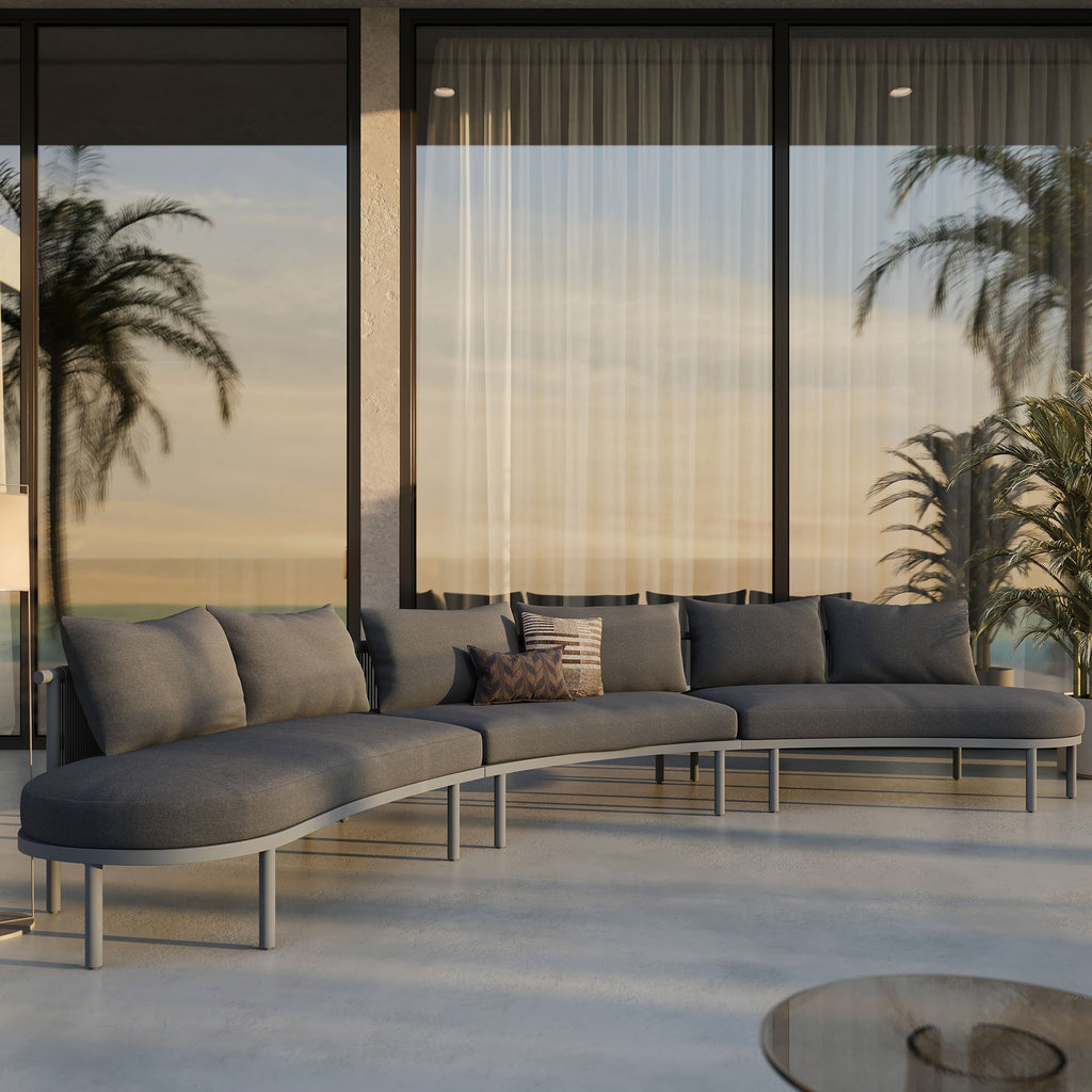 Canapé modulaire d'extérieur 3 pièces en aluminium Porta