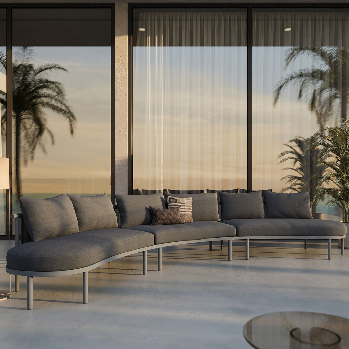 Canapé modulaire d'extérieur 3 pièces en aluminium Porta
