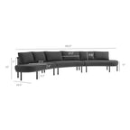 Canapé modulaire d'extérieur 3 pièces en aluminium Porta