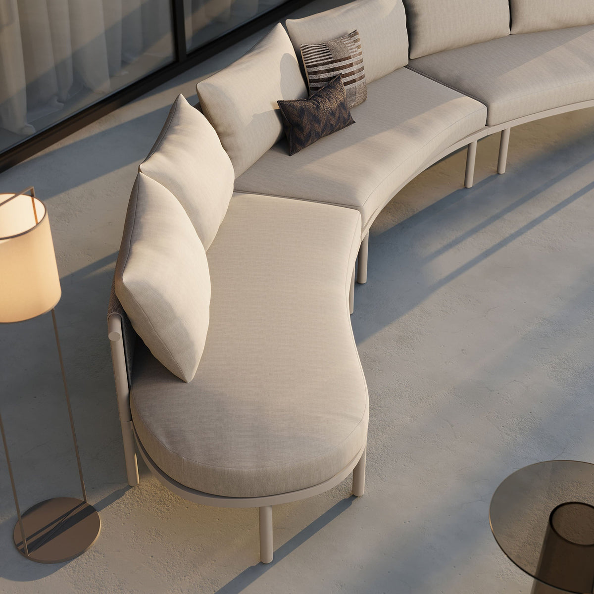 Canapé modulaire d'extérieur 3 pièces en aluminium Porta