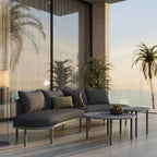 Ensemble de canapé modulaire d'extérieur 4 pièces en aluminium Porta