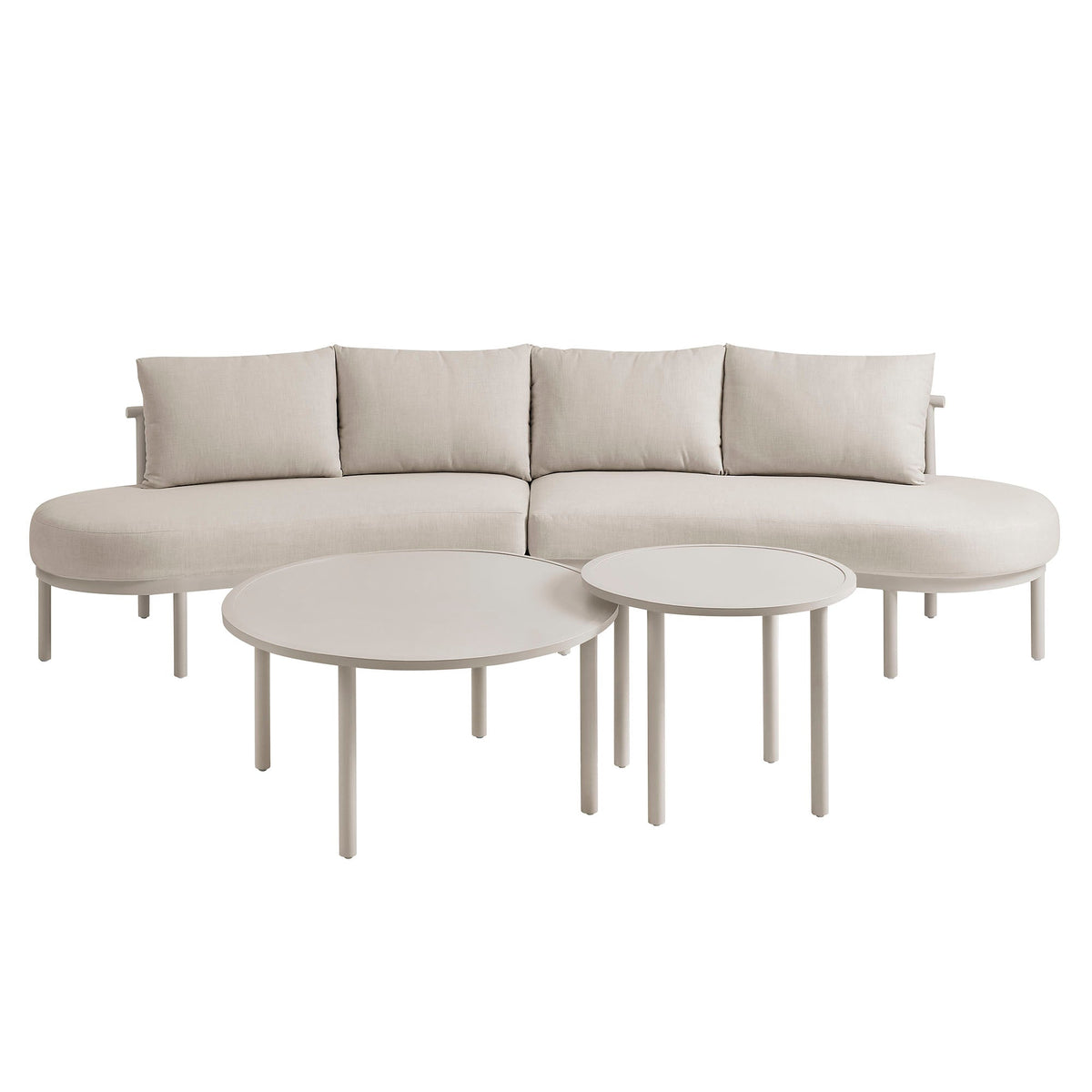 Ensemble de canapé modulaire d'extérieur 4 pièces en aluminium Porta