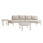 Ensemble de canapé modulaire d'extérieur 4 pièces en aluminium Porta