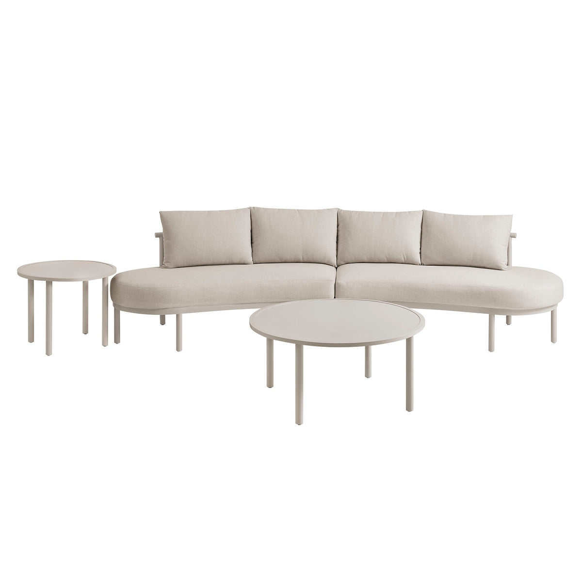 Ensemble de canapé modulaire d'extérieur 4 pièces en aluminium Porta